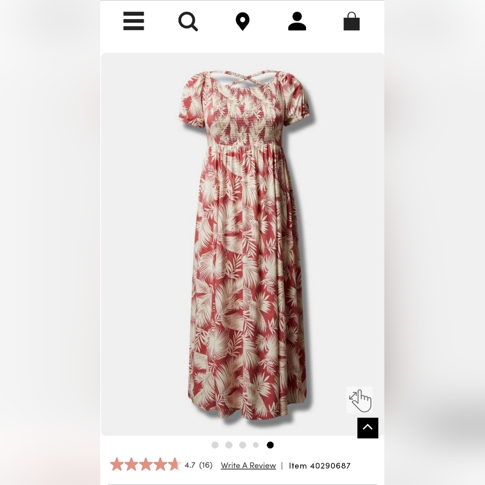 Maxi Challis Boat Neck Smocked Dress